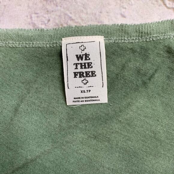 Free People We The Free Long Beach Tee in Acid Wash Green - Picture 7 of 7